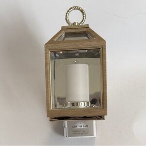 White Barn Metallic Lantern with Rope Handle